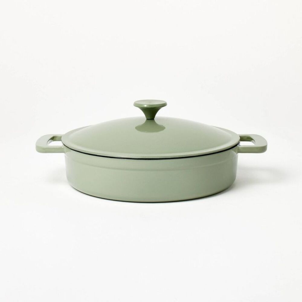 3.5qt Enamel Braiser Sage Green - Figmint